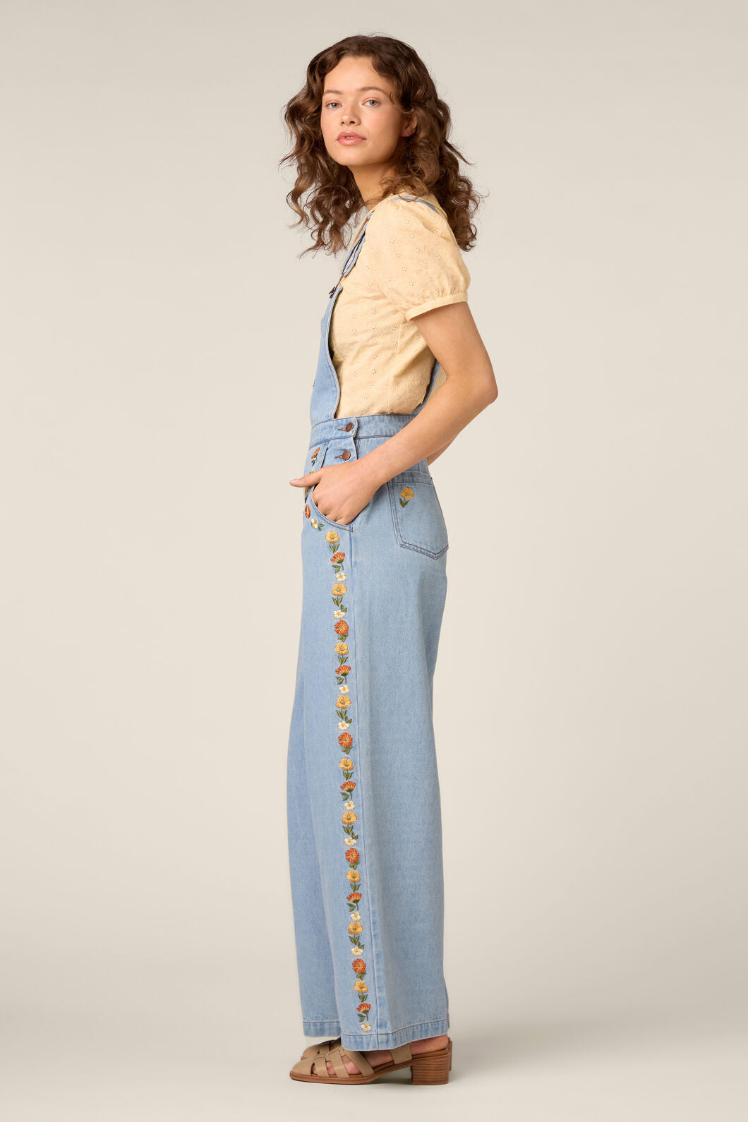 Princess Highway - Sweet Dog Embroidered Overall - blue-denim
