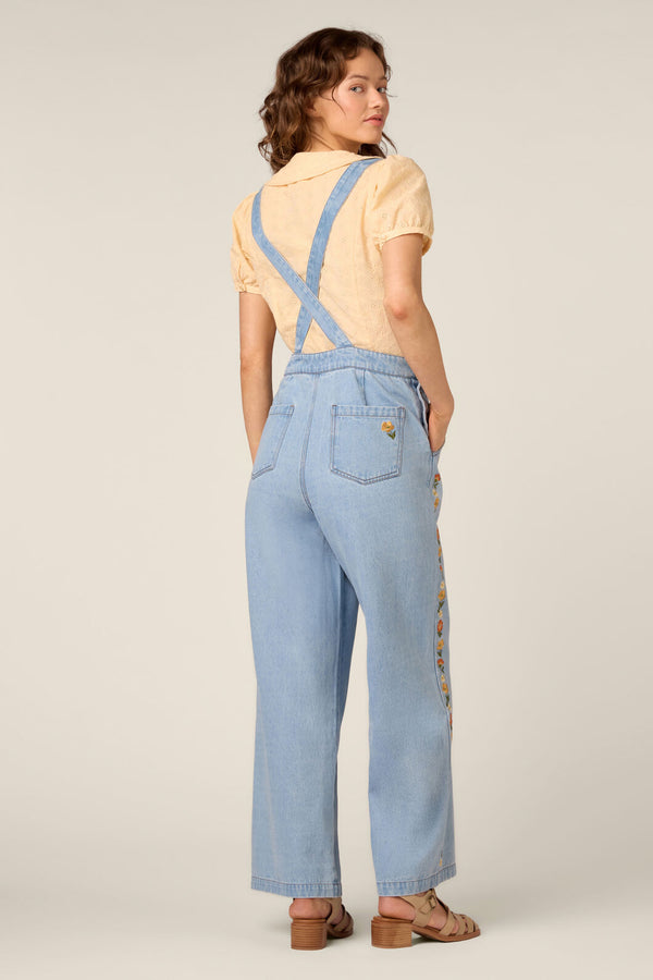 Princess Highway - Sweet Dog Embroidered Overall - blue-denim