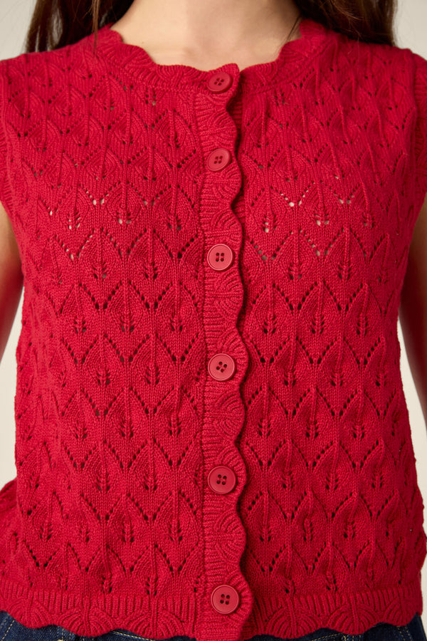 Princess Highway - Thea Lacey Knit Vest - red