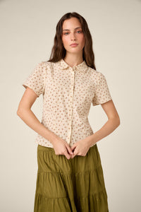 Princess Highway - Spring Ditsy Cotton Blouse - cream-rose