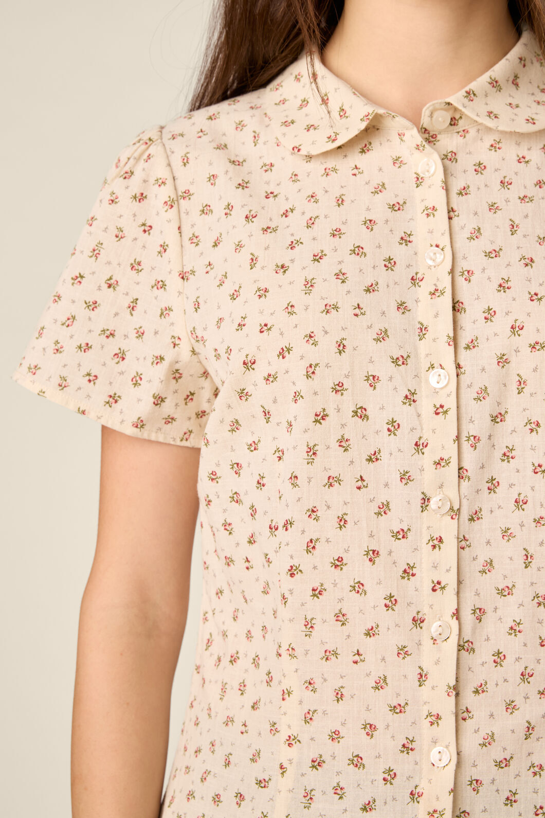 Princess Highway - Spring Ditsy Cotton Blouse - cream-rose