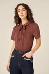 Princess Highway - Lizzy Short Sleeve Blouse - chocolate