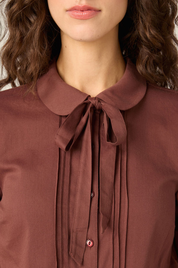 Princess Highway - Lizzy Short Sleeve Blouse - chocolate