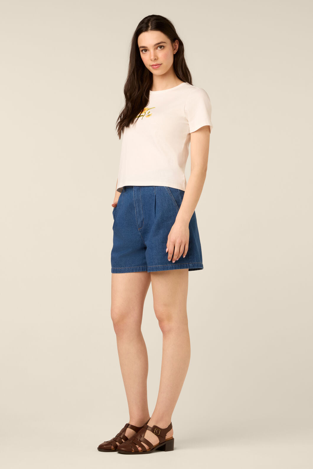 Princess Highway - Sunflower Printed Tee - off-white