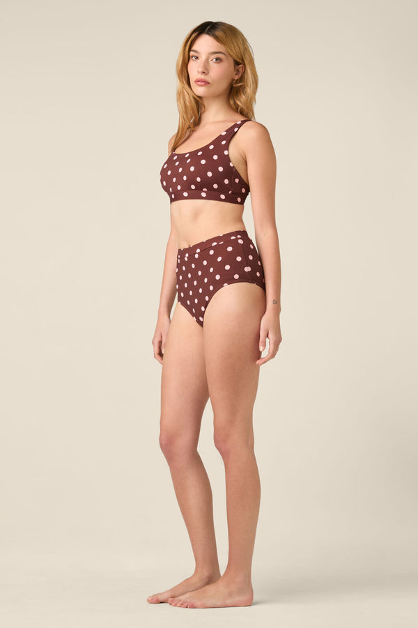 Princess Highway - Polka Dot Bikini Top - chocolate