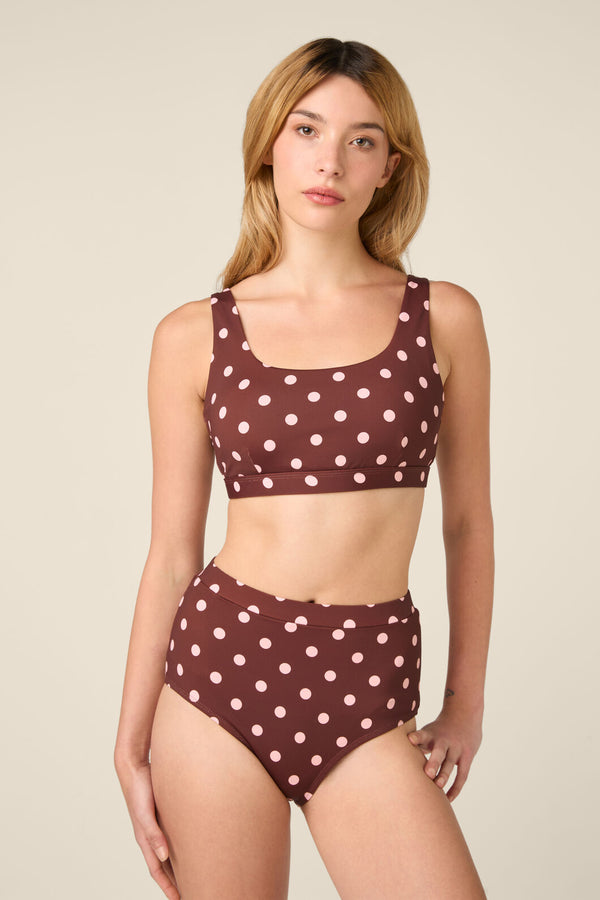 Princess Highway - Polka Dot Bikini Top - chocolate