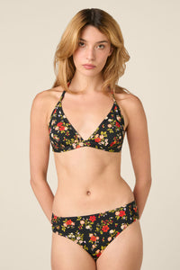 Princess Highway - Posy Floral Tri Bikini Top - black