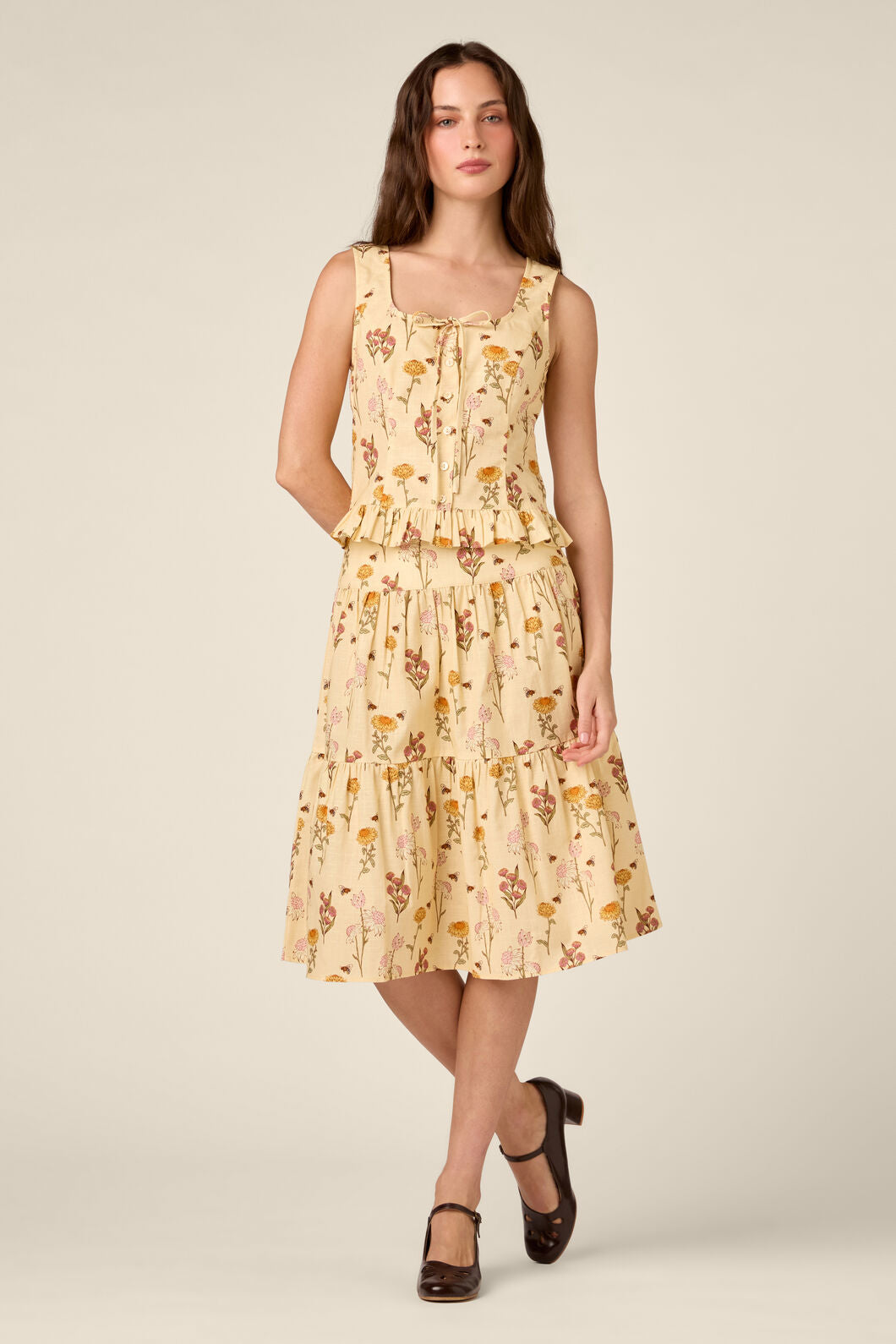 Princess Highway - Native Bee & Flora Corset Top - lemon