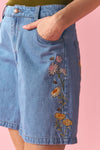 Princess Highway - Strawflower Embroidered Short - blue-denim