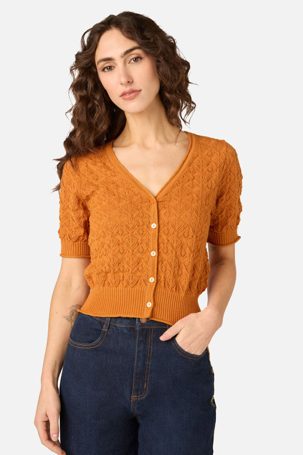 Princess Highway - Sunny Lace Knit Cardigan - gold