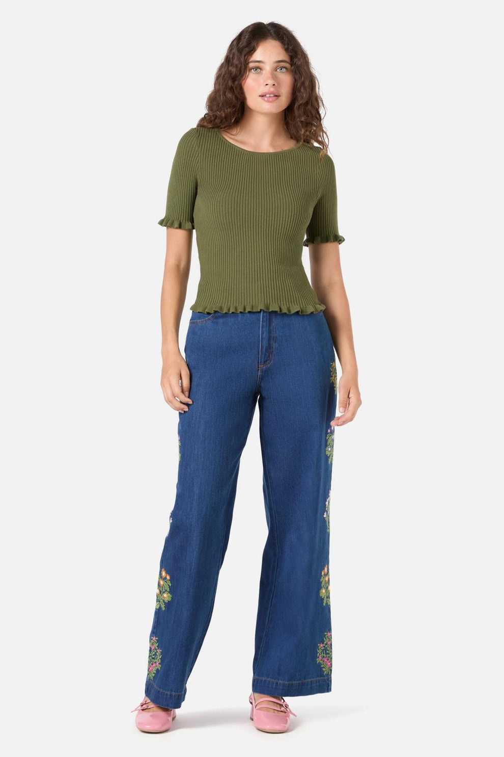 Maya Ruffle Rib Knit Top – Princess Highway