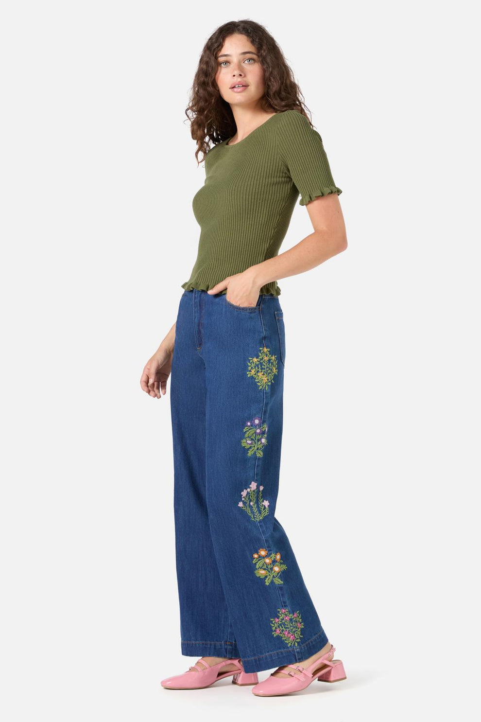 Maya Ruffle Rib Knit Top – Princess Highway