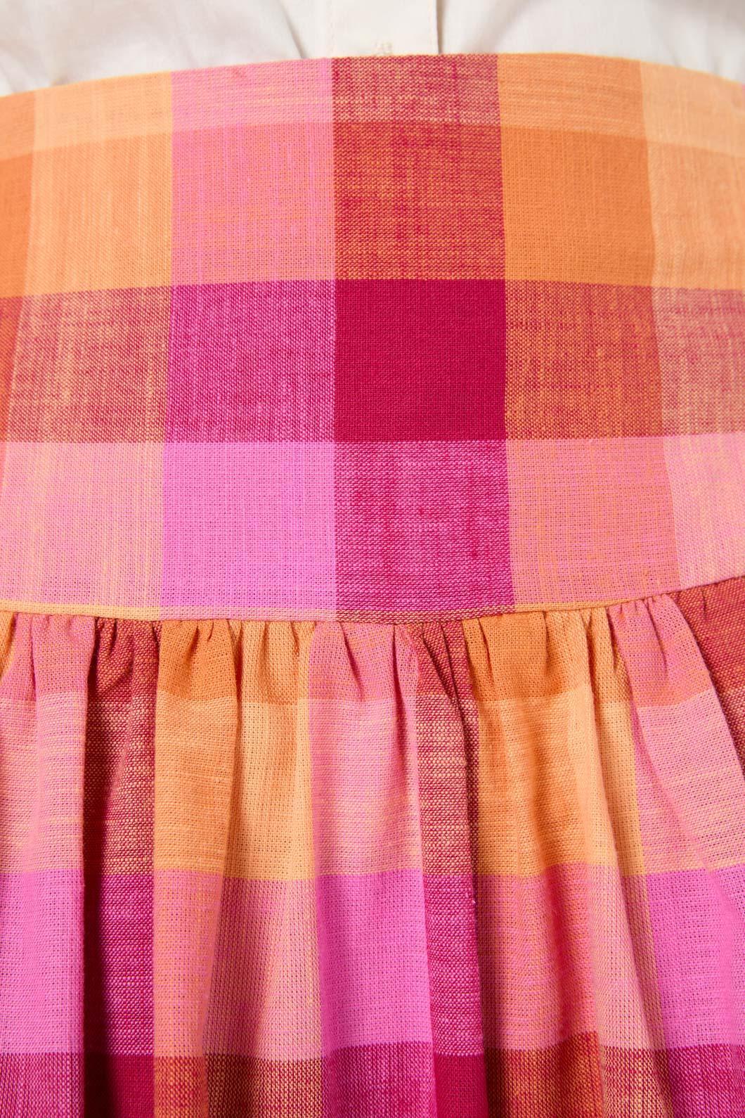 Maxine Check Midi Skirt