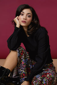 Princess Highway - Ebony Shirred Top - black