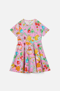 Princess Highway - Fairies Kids Skater Dress - pink