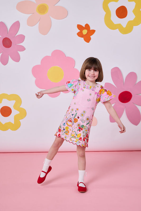 Princess Highway - Fairies Kids Stripe Pinafore - pink