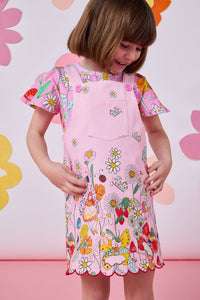 Princess Highway - Fairies Kids Stripe Pinafore - pink