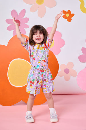 Princess Highway - Fairies Kids Frill Shorts - lilac