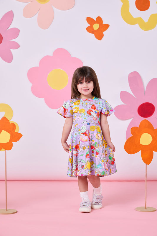 Princess Highway - Fairies Kids Flutter Dress - lilac