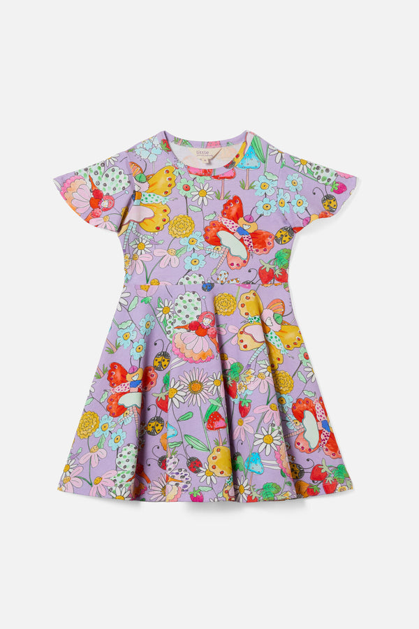 Princess Highway - Fairies Kids Flutter Dress - lilac