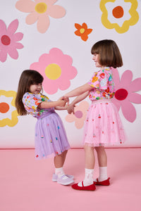 Princess Highway - Pretty Emb Kids Mesh Skirt - lilac