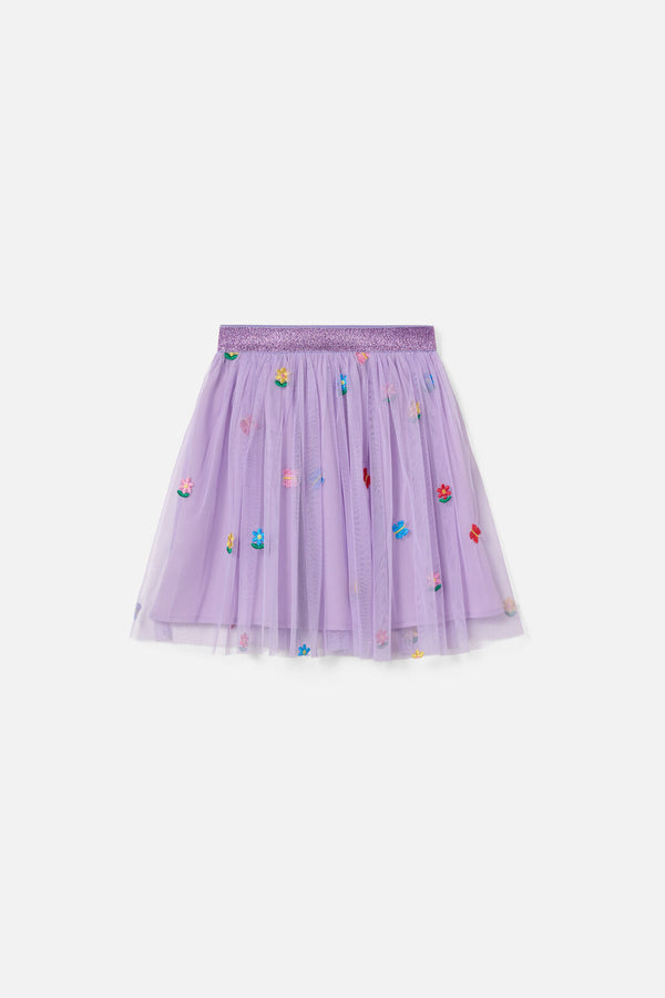 Princess Highway - Pretty Emb Kids Mesh Skirt - lilac