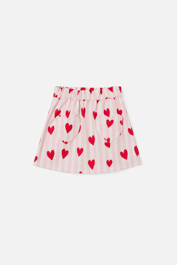 Princess Highway - Heart Stripe Kids Skirt - pink