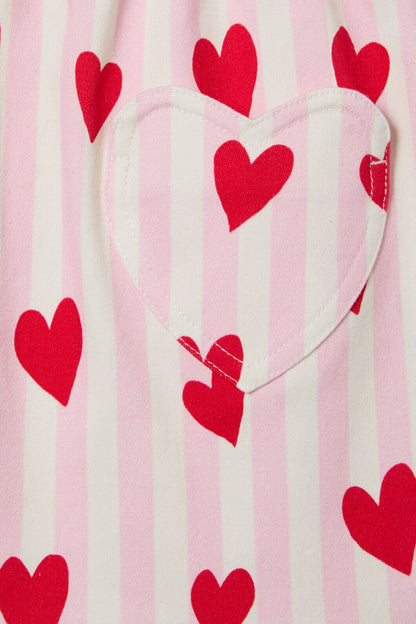Princess Highway - Heart Stripe Kids Skirt - pink