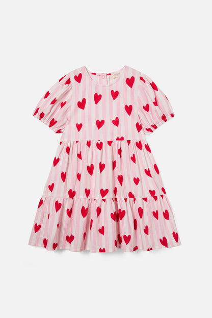 Princess Highway - Heart Stripe Kids Dress - pink