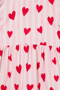 Princess Highway - Heart Stripe Kids Dress - pink
