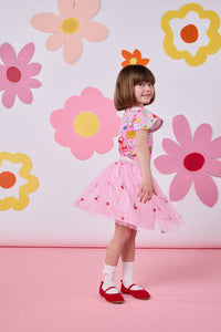Princess Highway - Cherry Emb Kids Skirt - pink