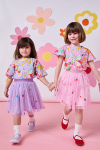 Princess Highway - Cherry Emb Kids Skirt - pink