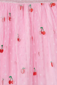Princess Highway - Cherry Emb Kids Skirt - pink