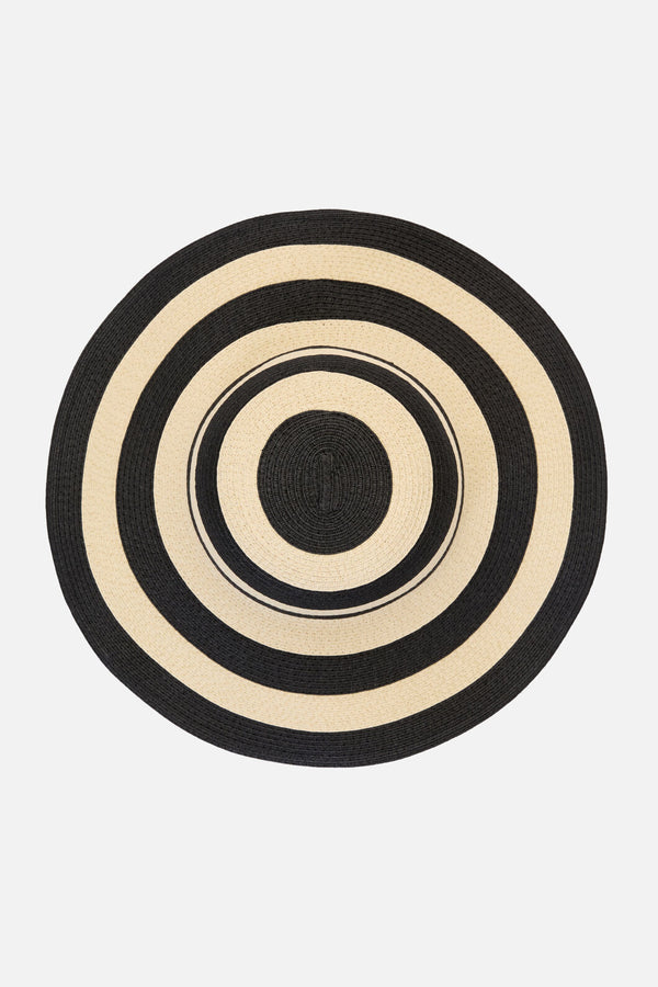 Princess Highway - Black & Cream Straw Sun Hat - black