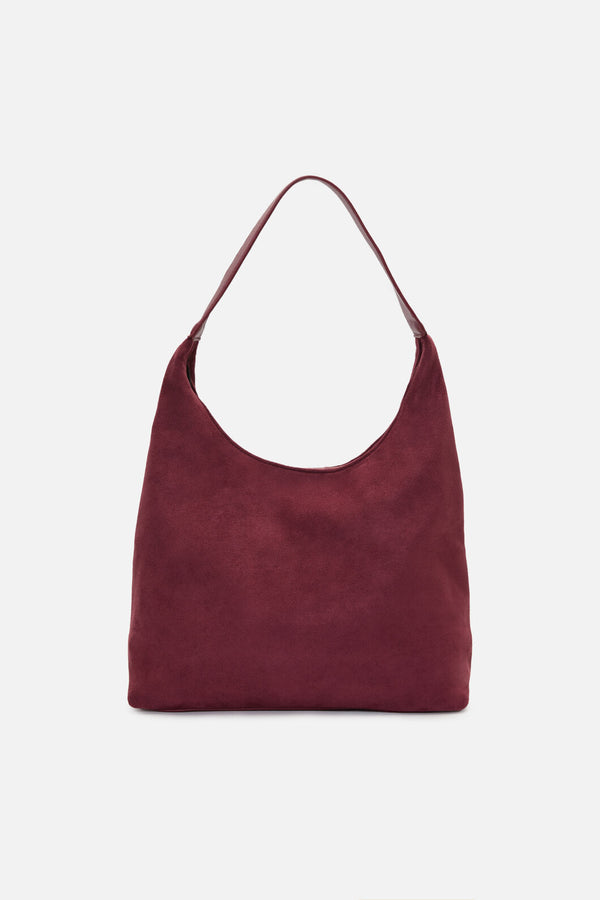 Princess Highway - Faux Suede Slouch Bag - burgundy