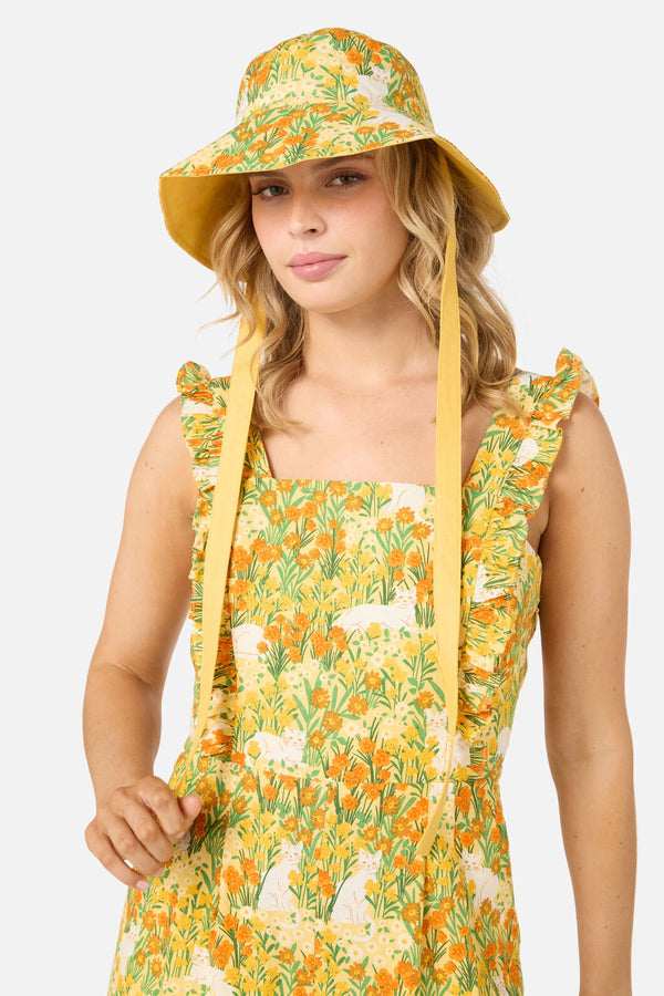Princess Highway - Cat & Flora Reversible Hat - yellow
