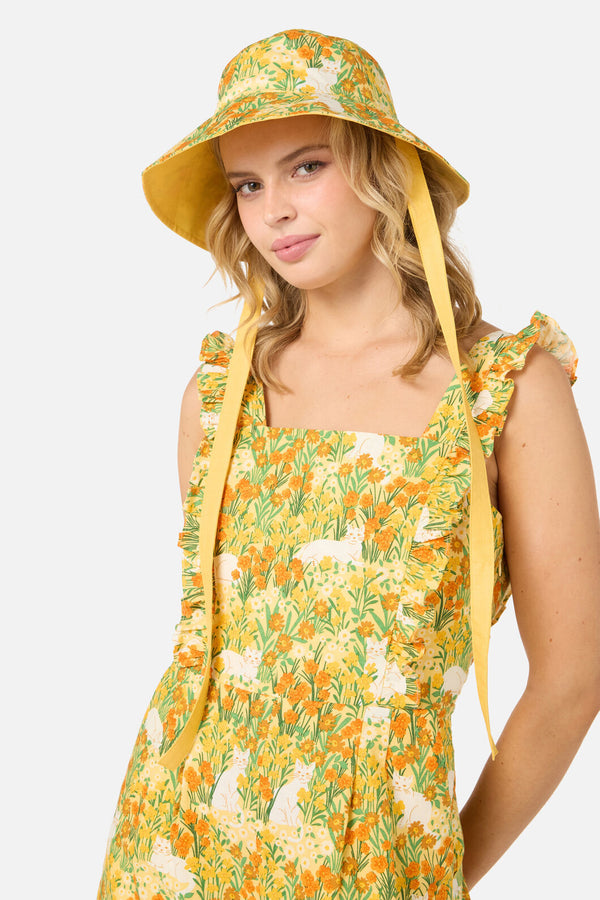 Princess Highway - Cat & Flora Reversible Hat - yellow