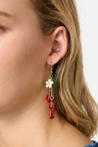 Princess Highway - Pomegranate Seed & Daisy Earri - red