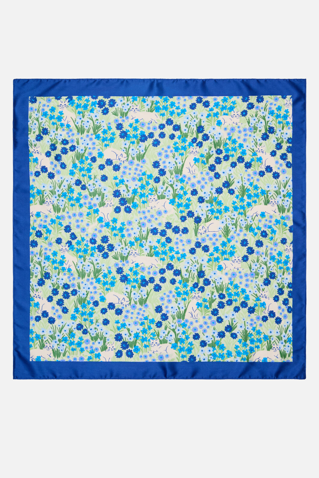 Princess Highway - Cat & Flora Satin Scarf - blue