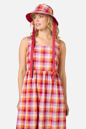 Princess Highway - Cassie Check Reversible Hat - red