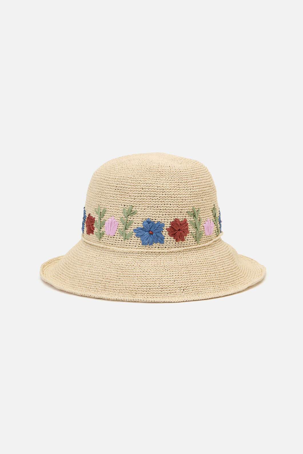 Princess Highway - Floral Embroidered Sun Hat - natural