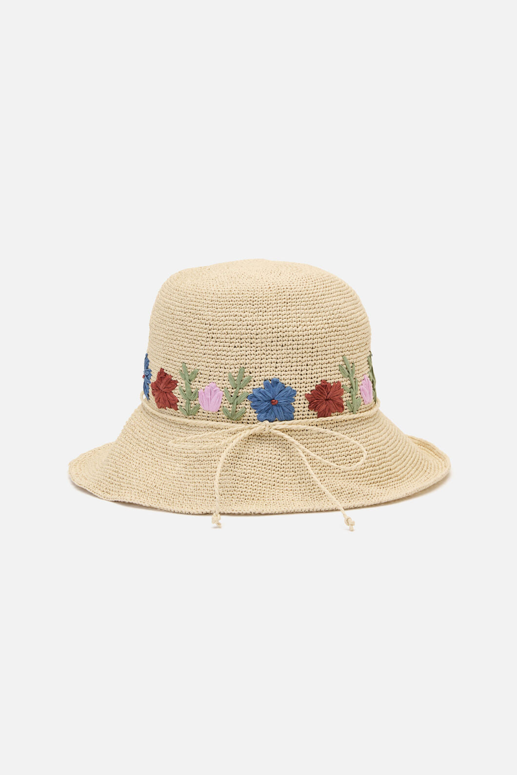 Princess Highway - Floral Embroidered Sun Hat - natural