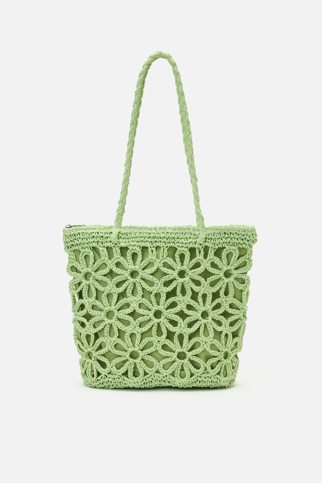 Princess Highway - Mint Flower Straw Bag - mint