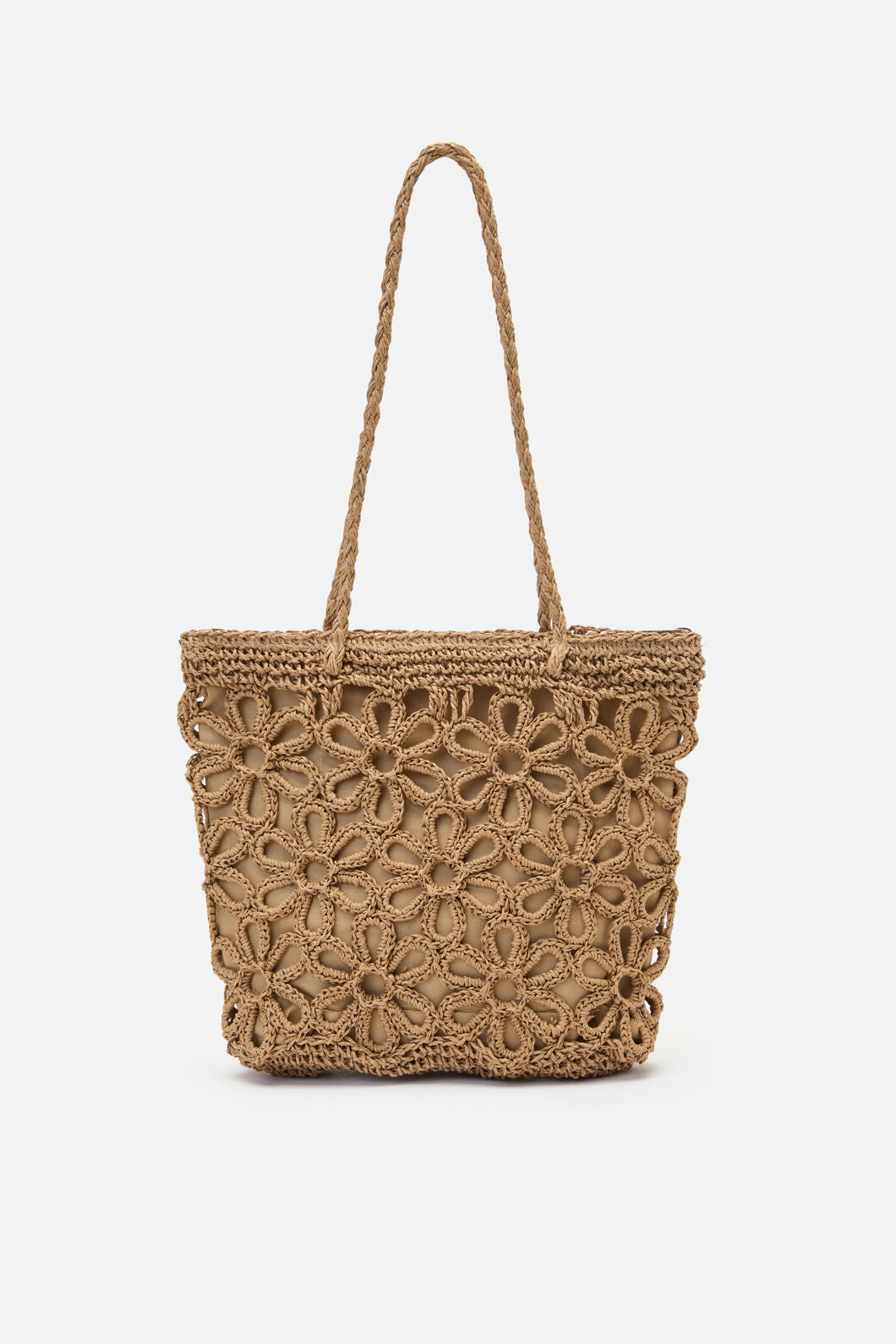 Princess Highway - Tan Flower Straw Bag - tan