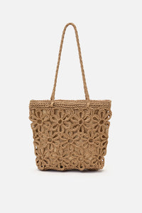Princess Highway - Tan Flower Straw Bag - tan