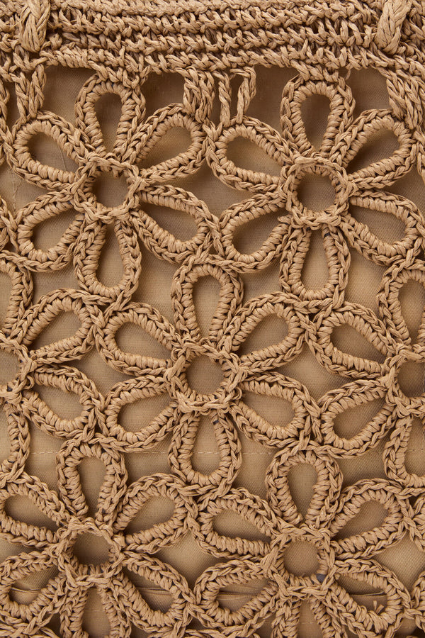Princess Highway - Tan Flower Straw Bag - tan