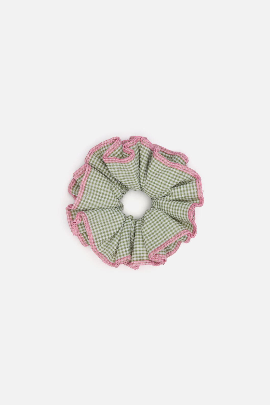 Princess Highway - Green Gingham Scrunchie - green