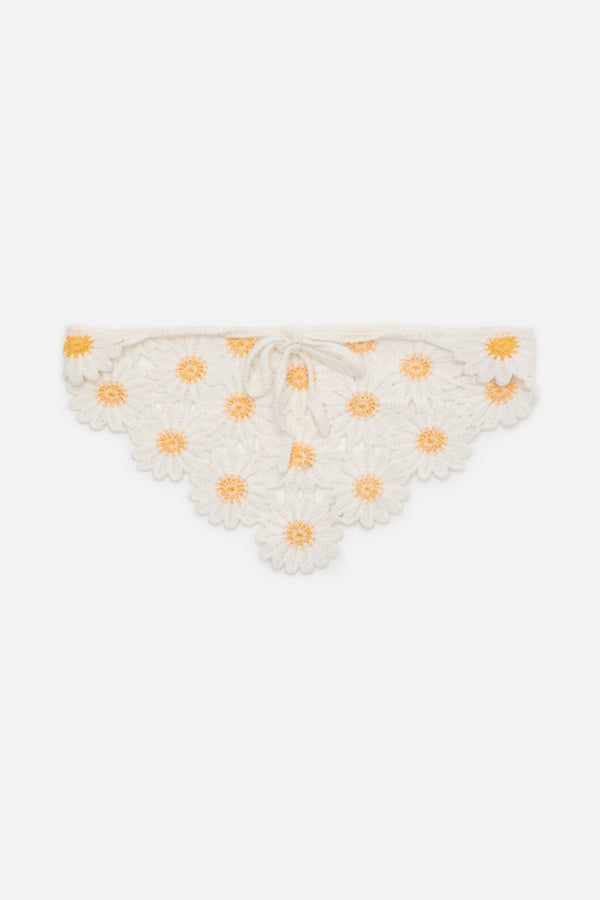 Princess Highway - Daisy Crochet Head Scarf - white
