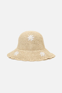 Princess Highway - Daisy Embroidery Straw Hat - natural
