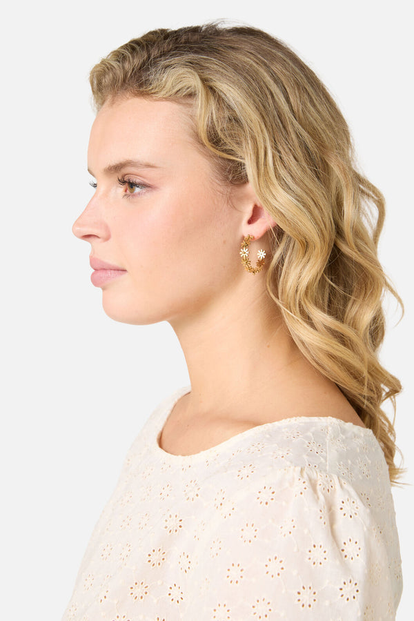 Princess Highway - Daisy Hoop Earrings - gold